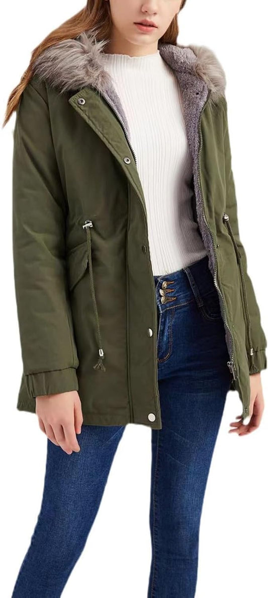 Women’s Faux Fur Hooded Winter Coat