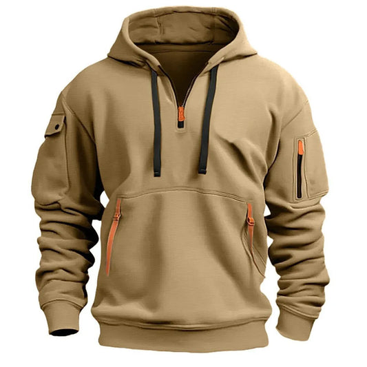 Men’s Quarter Zip Hoodie | Sleeve Pocket
